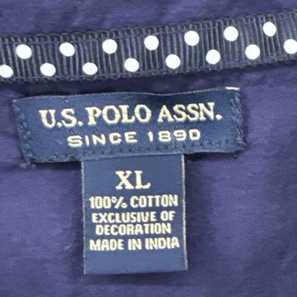 U.S. Polo ASSN Cover Up Women XL Blue Gray Striped Short Sleeves Beach New - Picture 4 of 11